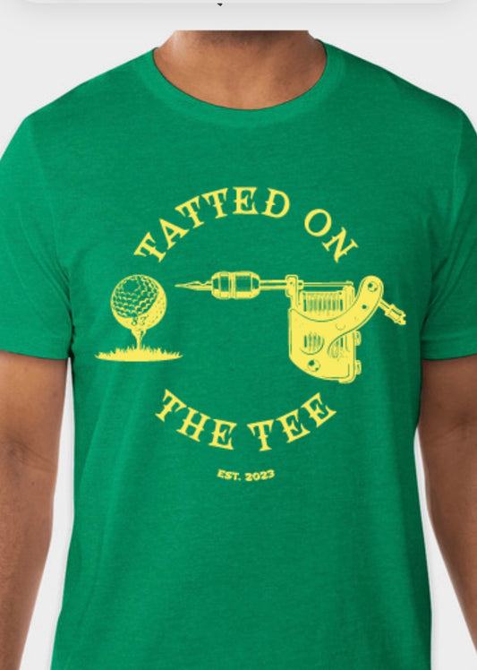 Tatted on the tee T-shirt. Green/yellow
